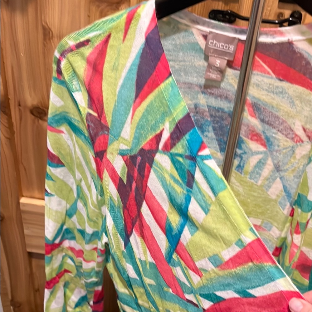 Chico's Multicolor Abstract Cardigan - Picture 5 of 10